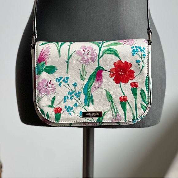 Kate Spade Laurel Way Hummingbird Floral Large Carsen Crossbody Bag LIKE NEW - Picture 3 of 9